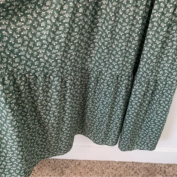 PRETTYGARDEN Maxi Dress Womens XL Flutter Sleeve Smocked Tiered Boho Floral - Picture 10 of 14